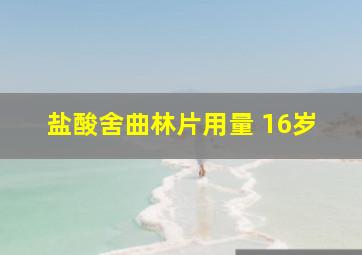 盐酸舍曲林片用量 16岁